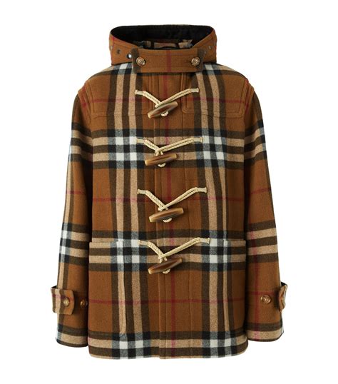 burberry plaid mens coat|burberry duffle coat women's.